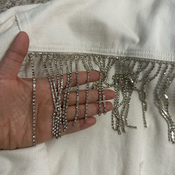 Blue B Rhinestone Fringe Denim Jacket size M/L - Picture 5 of 14